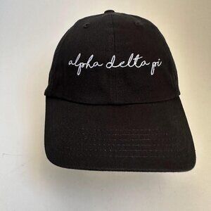 Alpha Delta Pi Dad Hat Embroidered Cap Adjustable Strap Back Black One Size